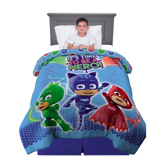 PJ Masks Twin Sheet Set‎ Flat, Fitted, Double-sided Pillow Case - Picture 1 of 7